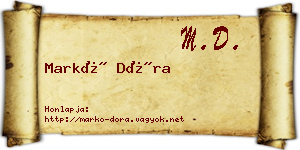 Markó Dóra névjegykártya