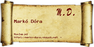 Markó Dóra névjegykártya