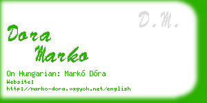 dora marko business card